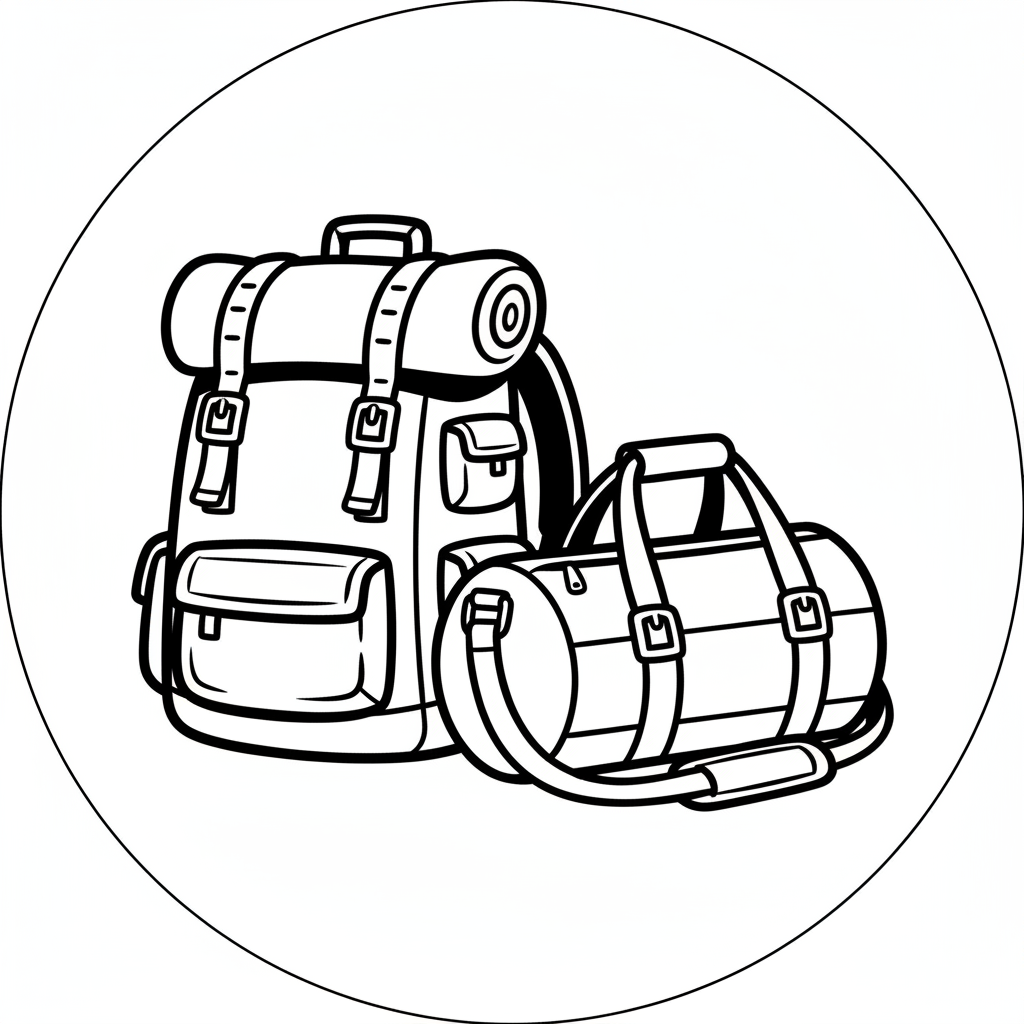 Campingtaschen Comic Icon