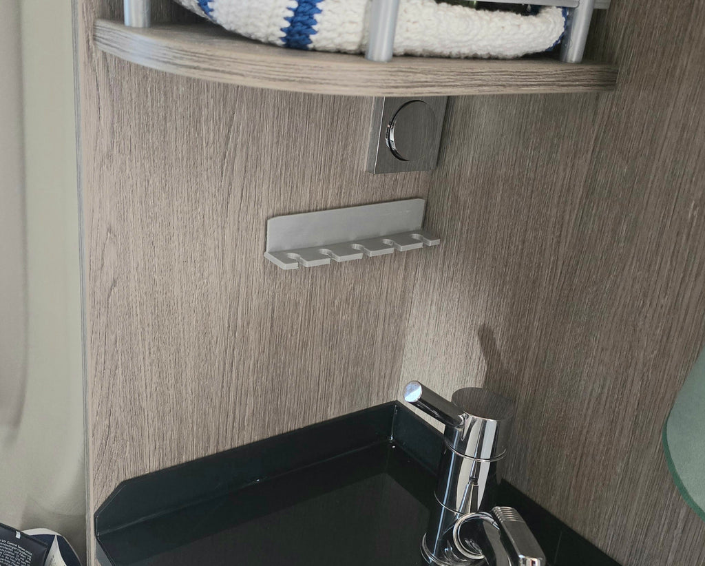 Zahnbürstenhalter für Wohnmobil, Wohnwagen, Van, Camper aller Art, Haushalt / Klebebefestigung