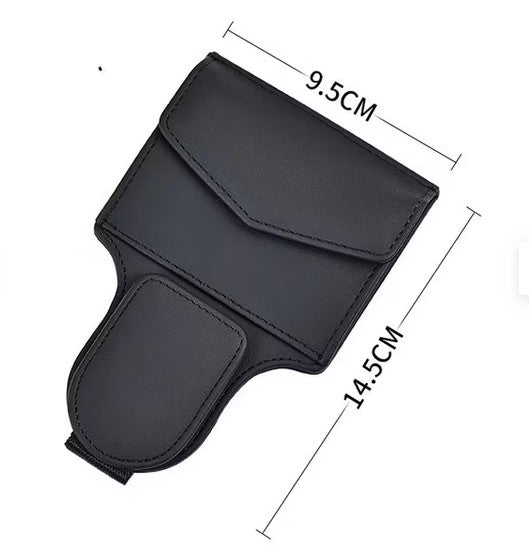 Sonnenblende Tasche Brillenhalter Schwarz oder Grau / klein